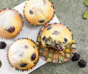 Air Fryer Blackberry Lemon Poppy Seed Muffins