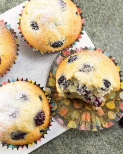 Air Fryer Blackberry Lemon Poppy Seed Muffins