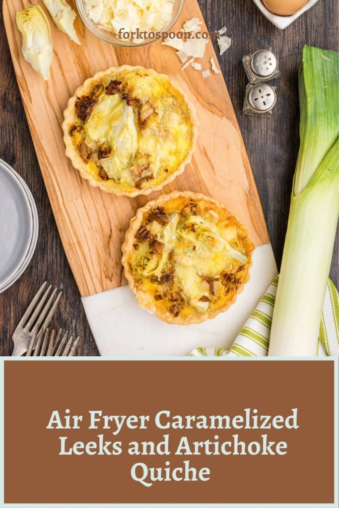 Air Fryer Caramelized Leeks and Artichoke Quiche