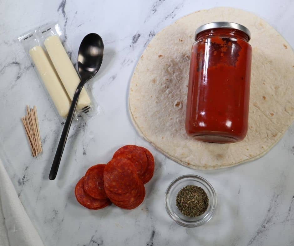 Ingredients Needed For Air Fryer Cheesy Pepperoni Pizza Sticks