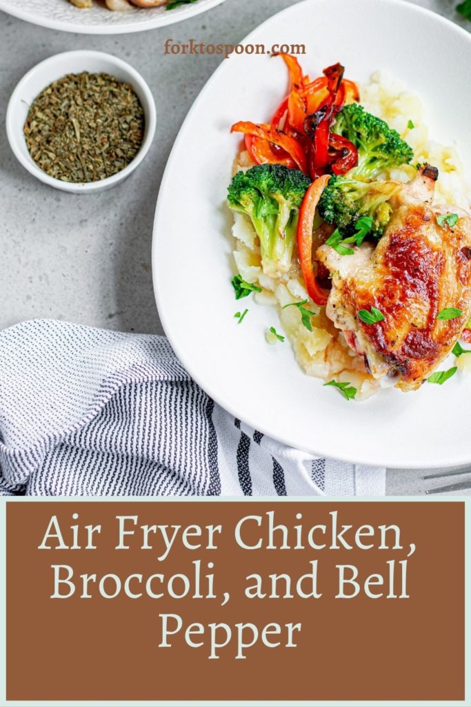 Air Fryer Chicken, Broccoli, and Bell Pepper