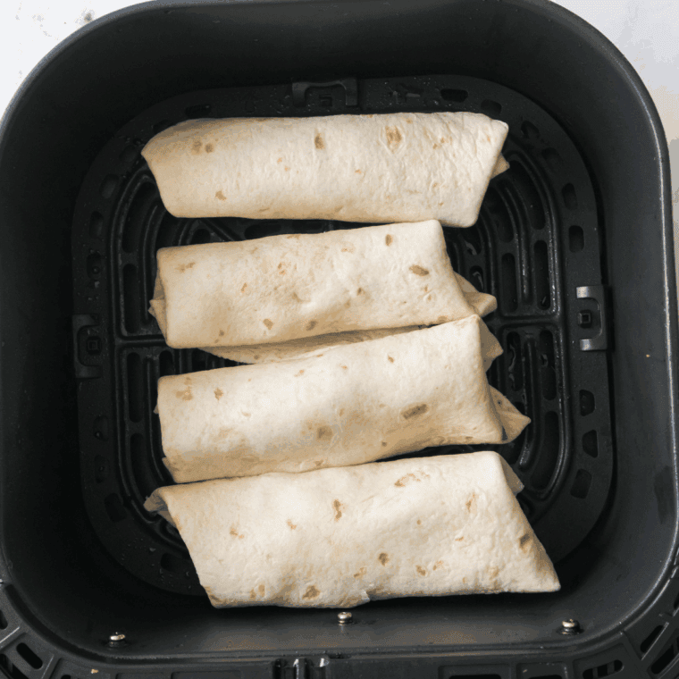 Place chimichangas in air fryer basket in single layer, cook at 400&deg;F for 10&ndash;12 minutes, flipping halfway.
