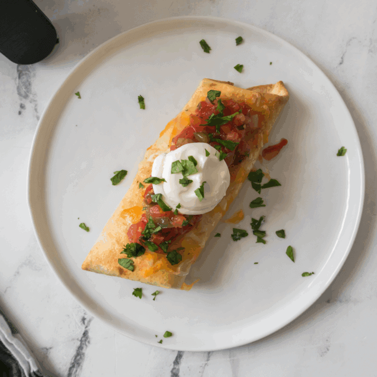 Chicken Chimichangas on plate.