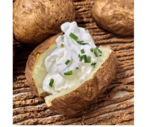 Air Fryer Roasted Baked Potatoes With Sour Cream and Chives