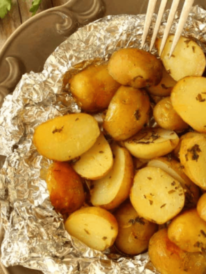 Air Fryer Hobo Roasted Potatoes with Onions and Garlic