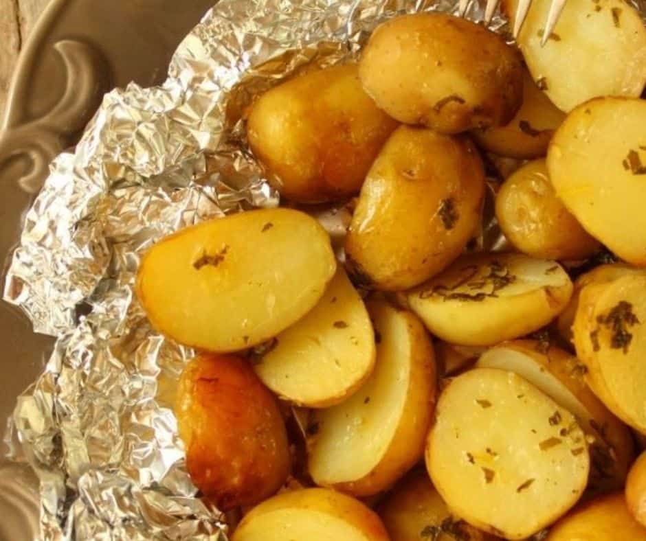 Air Fryer Hobo Roasted Potatoes with Onions and Garlic
