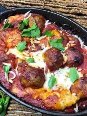 Air Fryer Italian Meatball and Biscuit Bake