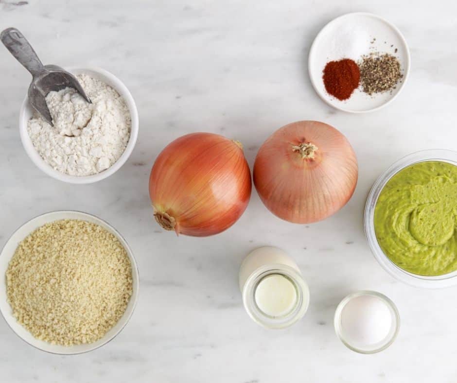 Ingredients Needed For Air Fryer Guacamole Stuffed Onion Rings