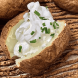 Air Fryer Roasted Baked Potatoes With Sour Cream and Chives