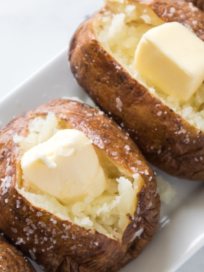 Air Fryer Roasted Baked Potatoes With Sour Cream and Chives