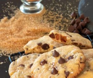 Air Fryer Salted Caramel Chocolate Chip Cookies