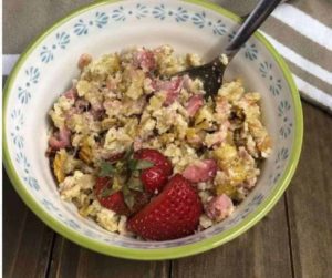 Air Fryer Strawberries & Cream Baked Oatmeal