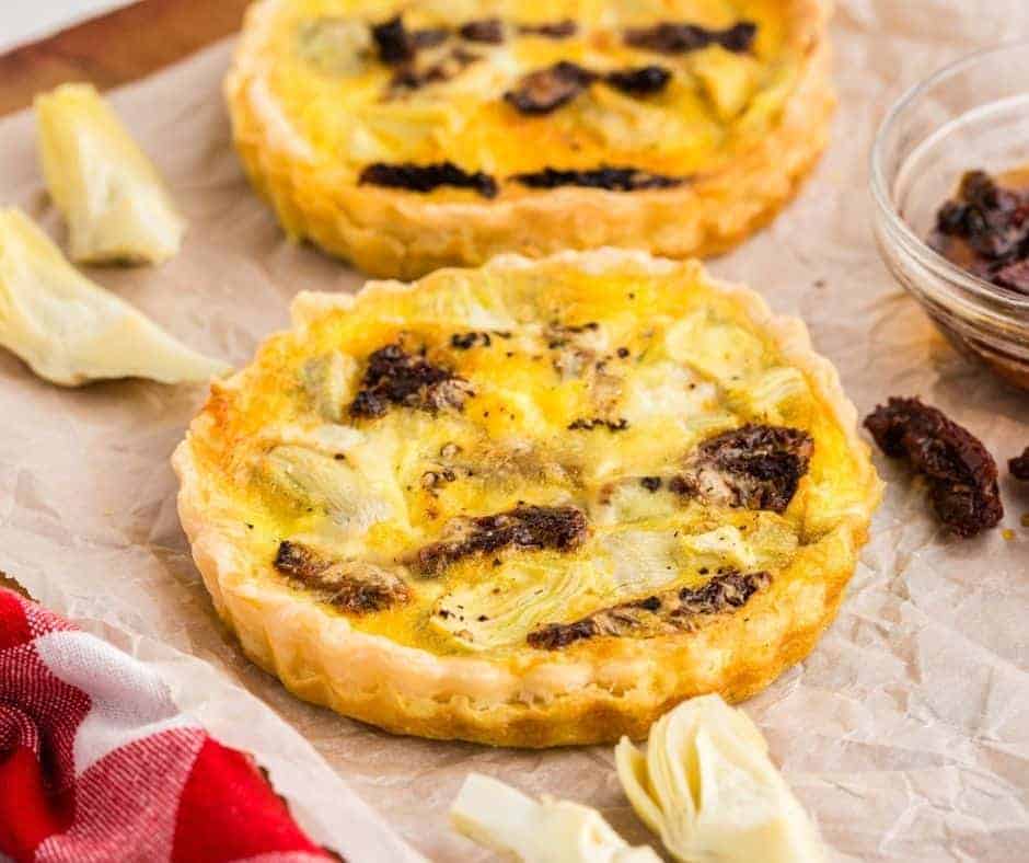 Air Fryer Sun-Dried Tomato and Artichoke Quiche