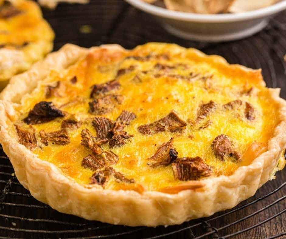 Air Fryer Wild Mushrooms and Smoked Gouda Quiche