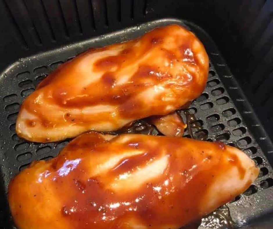 BBQ Chicken in Air Fryer Basket