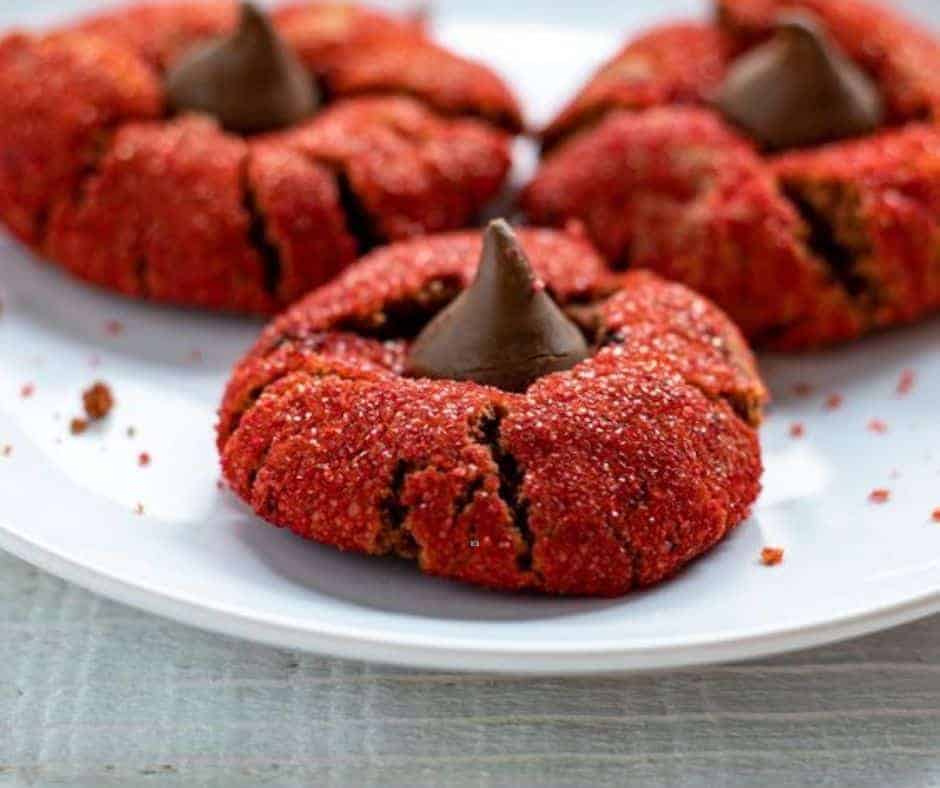 How To Make Air Fryer Red Velvet Peanut Butter Blossom Cookies