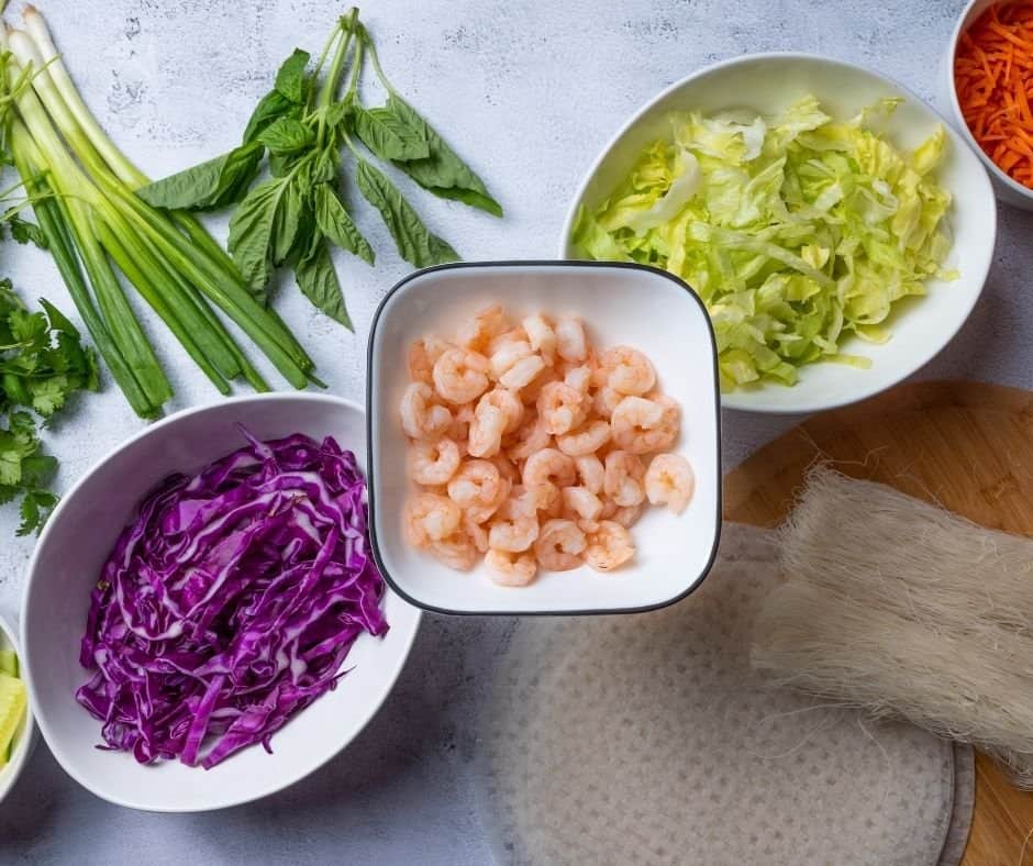Ingredients Needed For Air Fryer Vietnamese Shrimp Spring Rolls