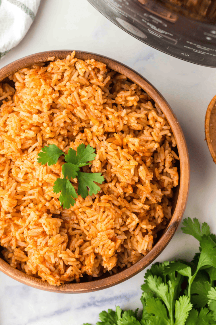 Fluffy and flavorful Ninja Foodi Mexican Rice, ready to serve as a side dish.