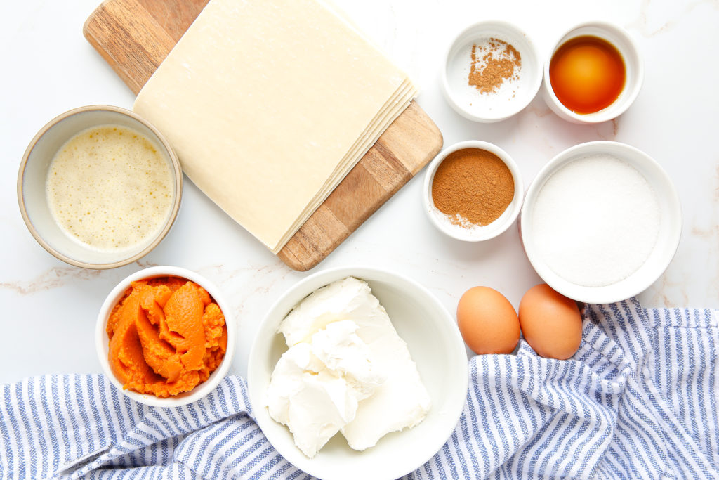 Ingredients Needed For Air Fryer Pumpkin Cheesecake Egg Rolls
