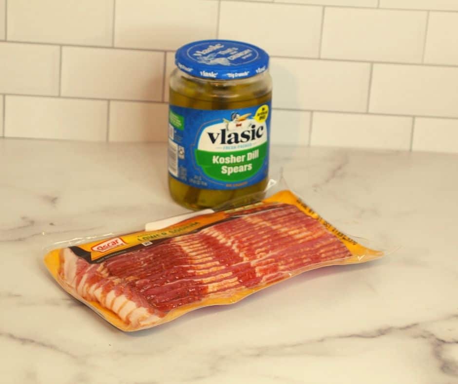 Ingredients Needed For Air Fryer Bacon-Wrapped Pickles