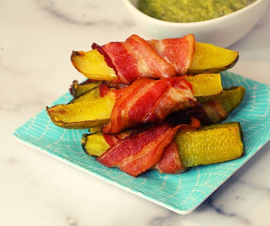 Air Fryer Bacon-Wrapped Pickles