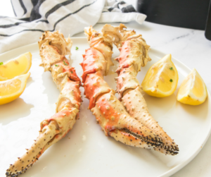 Air Fryer Crab Legs On Plate