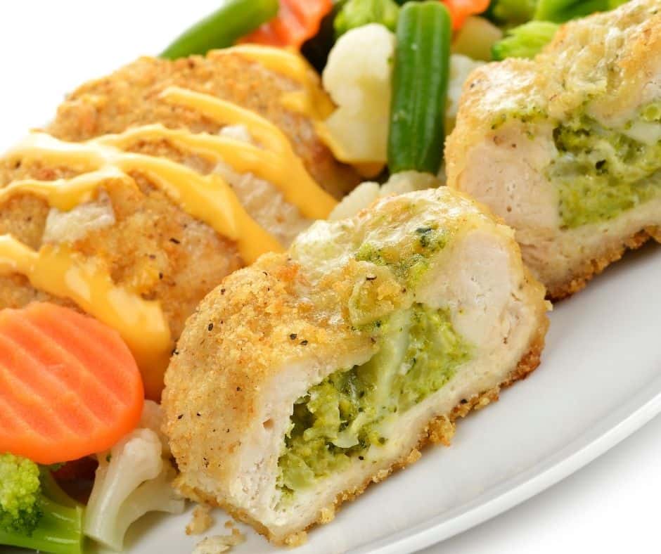 Air Fryer Frozen Stuffed Chicken Breast With Broccoli And Cheese