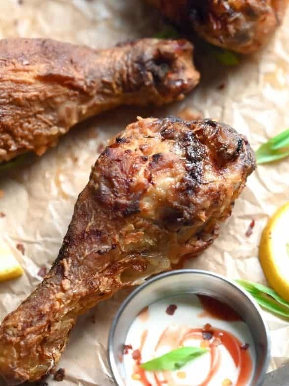 Air Fryer Garlic Paprika Chicken Drumsticks Fork To Spoon