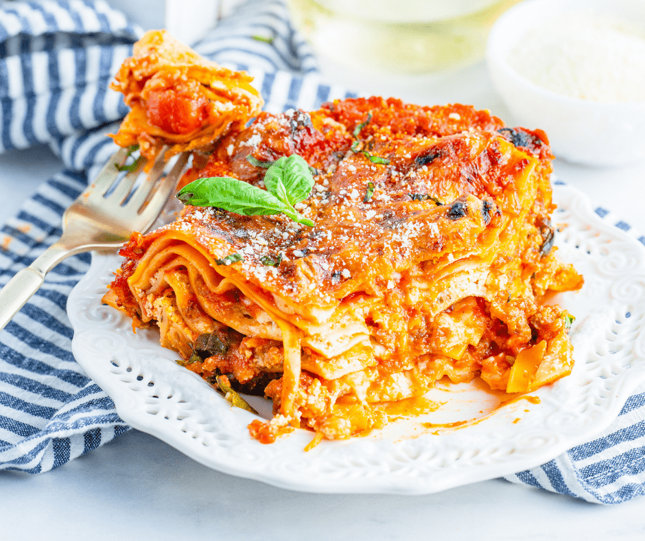 Air Fryer Frozen Lasagna - Fork To Spoon