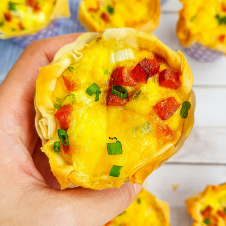 "Easy muffin tin mini quiche recipe made in an air fryer"