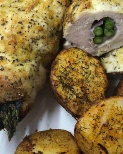 Air Fryer Prosciutto, Provolone, and Asparagus Stuffed Chicken Breasts