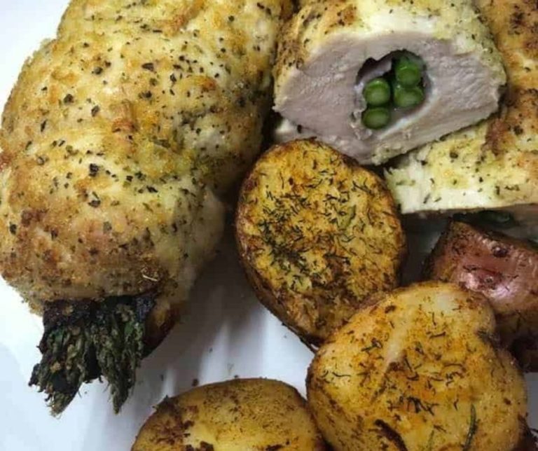 Air Fryer Prosciutto, Provolone, and Asparagus Stuffed Chicken Breasts