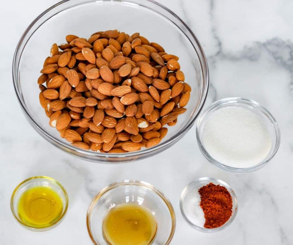 INGREDIENTS NEEDED FOR AIR FRYER ROASTED ALMONDS