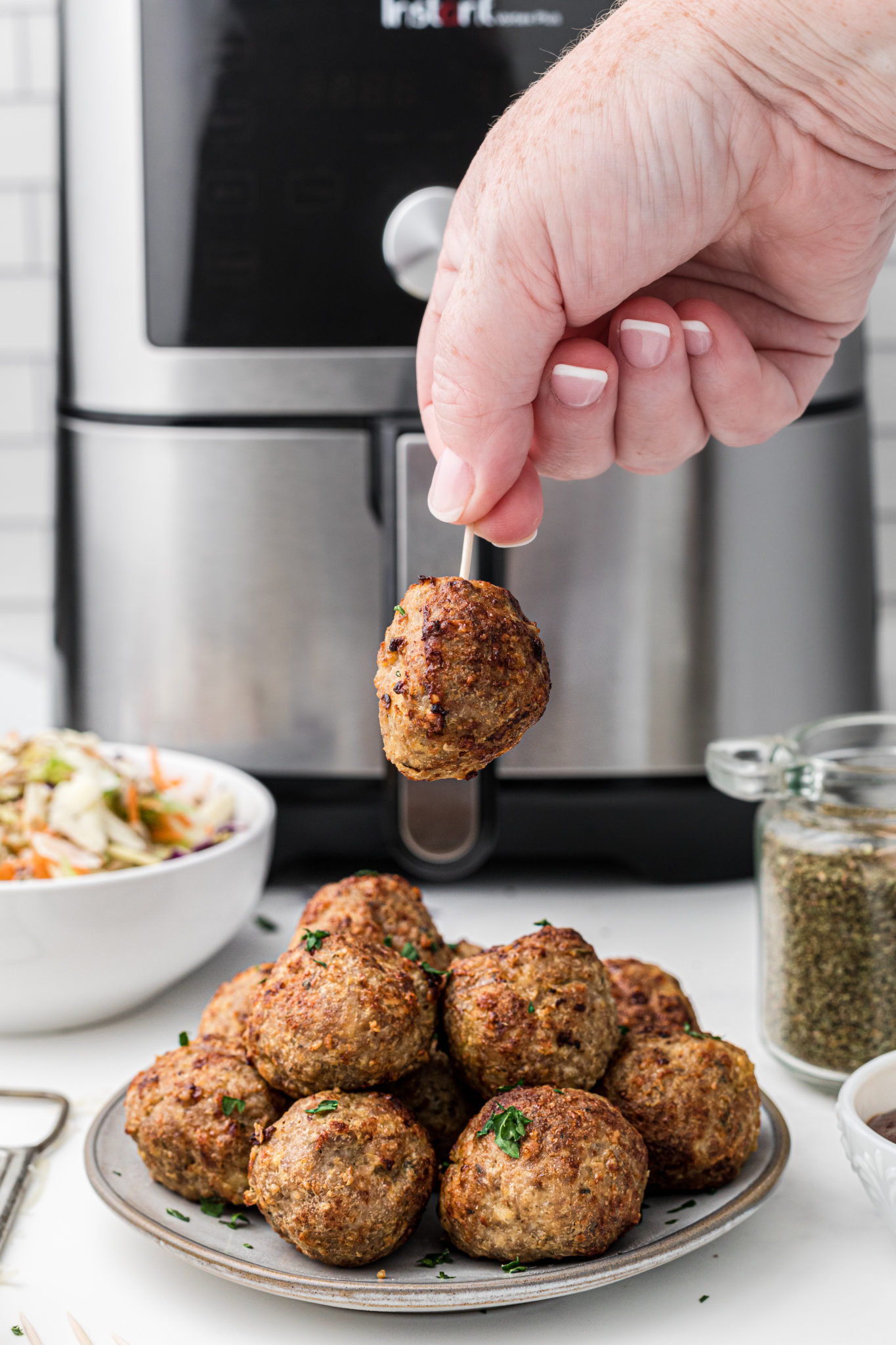 Air Fryer Turkey Meatballs Fork To Spoon