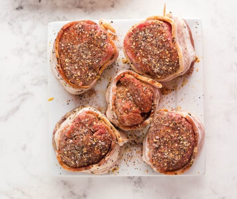 Air Fryer Bacon Wrapped Filet Mignon Fork To Spoon