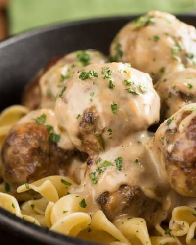 Instant Pot Swedish Meatballs and Egg Noodles