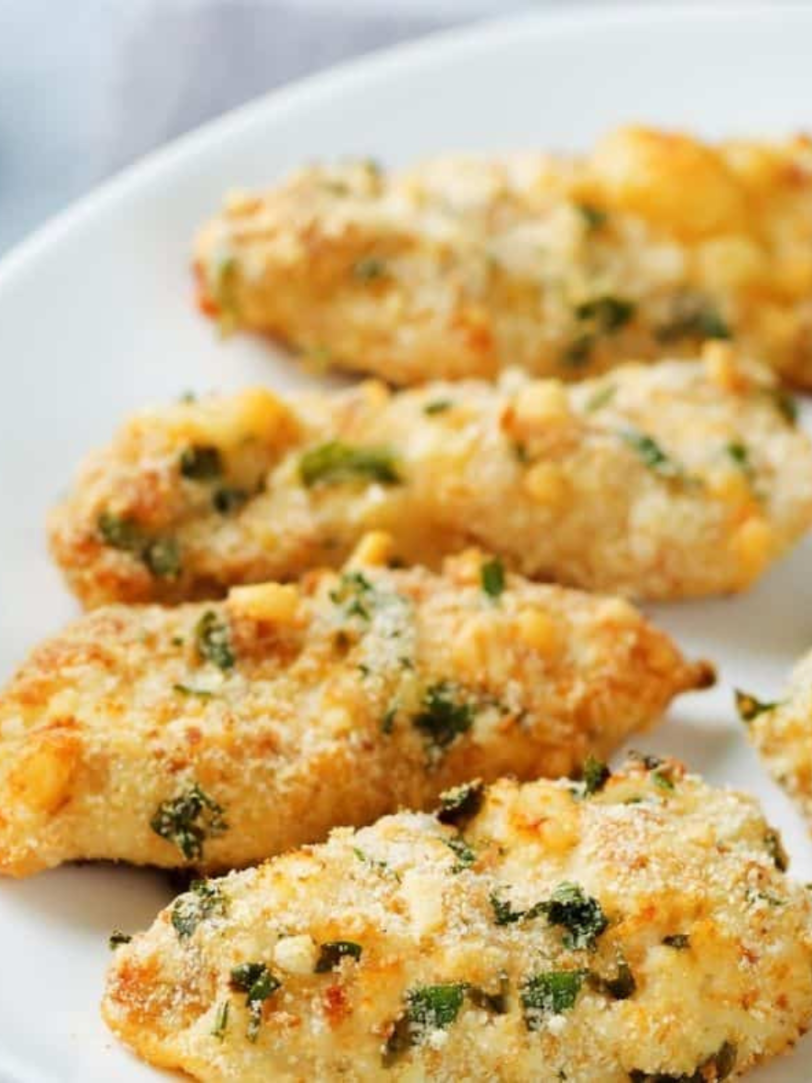 Air Fryer Parmesan Crusted Chicken Breast Fork To Spoon