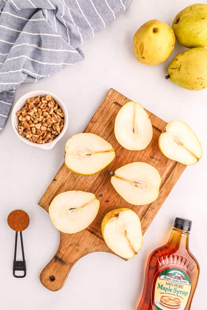 Ingredients Needed For Air Fryer Baked Pears This can make a leisurely and nutritious breakfast or a decadent dessert! They are so good, it might just be the perfect way to cook these pears!