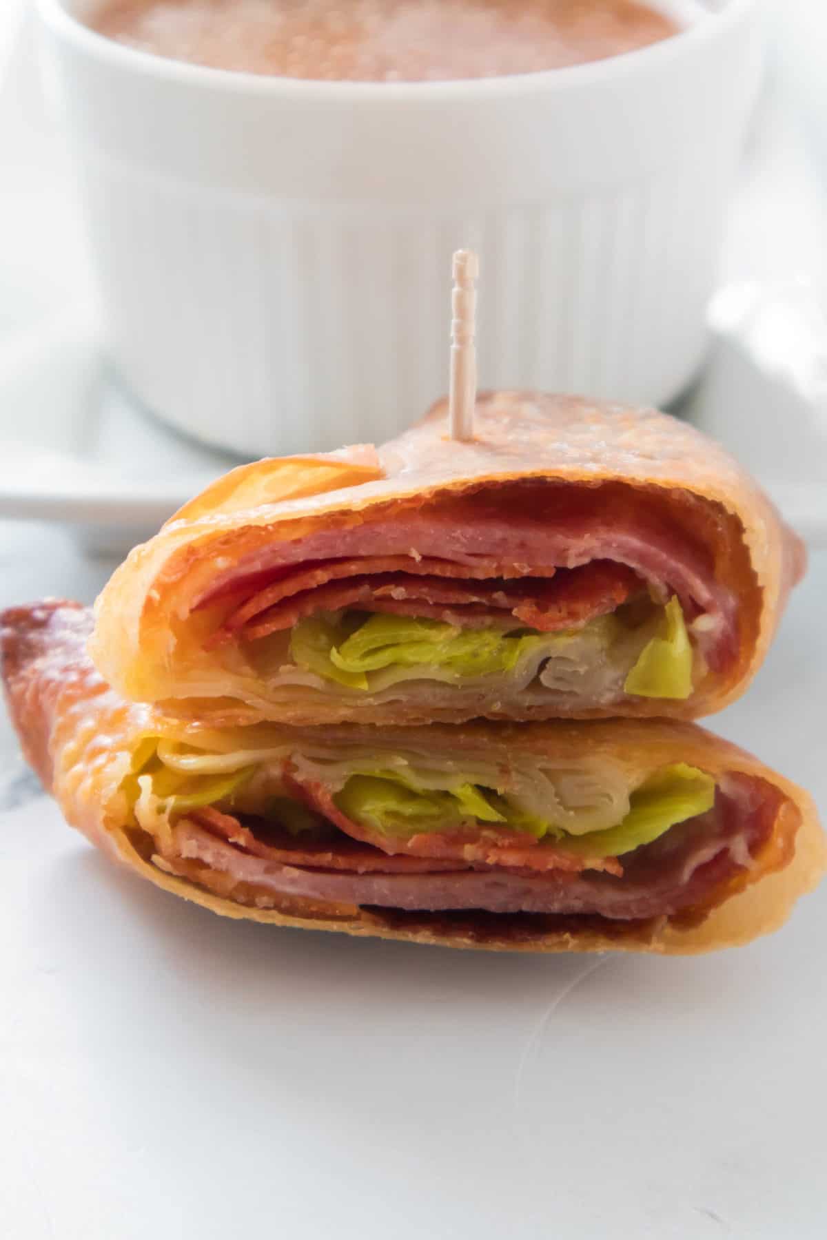 Air Fryer Antipasto Egg Rolls Fork To Spoon