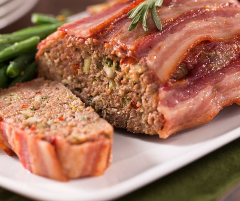 Air Fryer Bacon Wrapped Meatloaf Fork To Spoon
