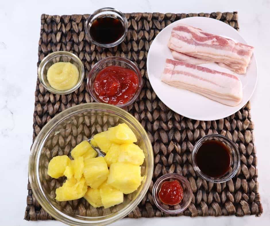 Ingredients Needed For Air Fryer Bacon Wrapped Pineapple