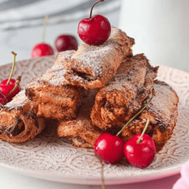 Air Fryer Cherry And Nutella Stuffed French Toast