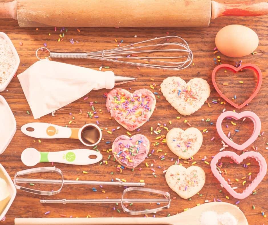 Ingredients Needed For Air Fryer Valentine’s Day Heart Sugar Cookies
