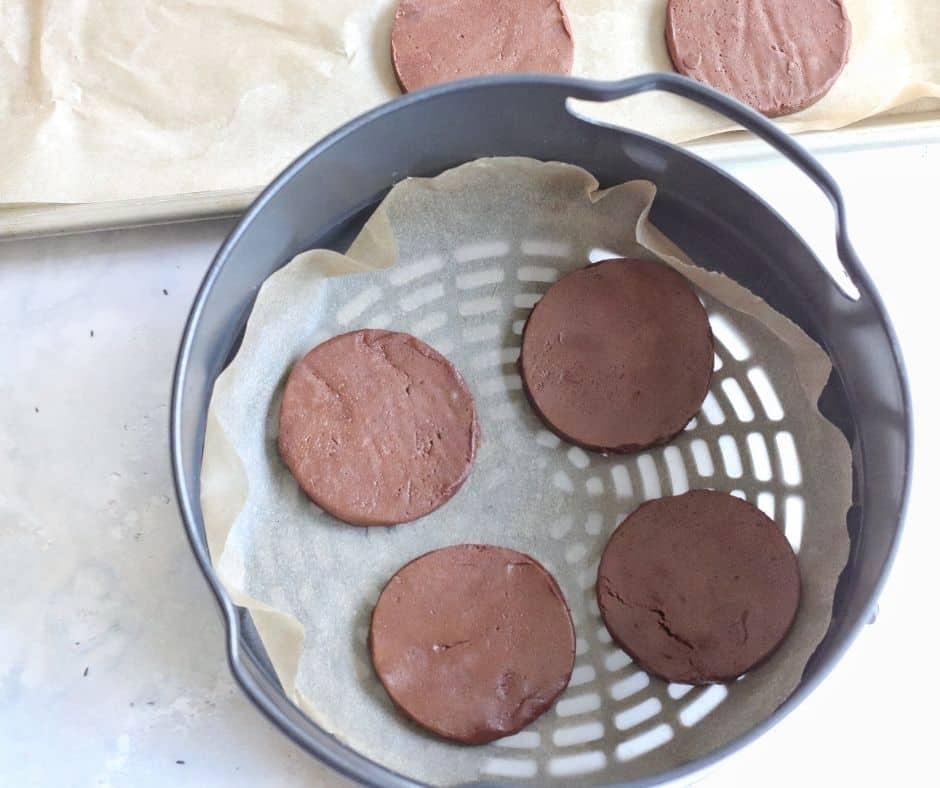 Air Fryer Dark Chocolate Peppermint Cookies 