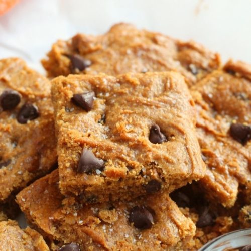 Air Fryer Flourless Peanut Butter Blondies Fork To Spoon