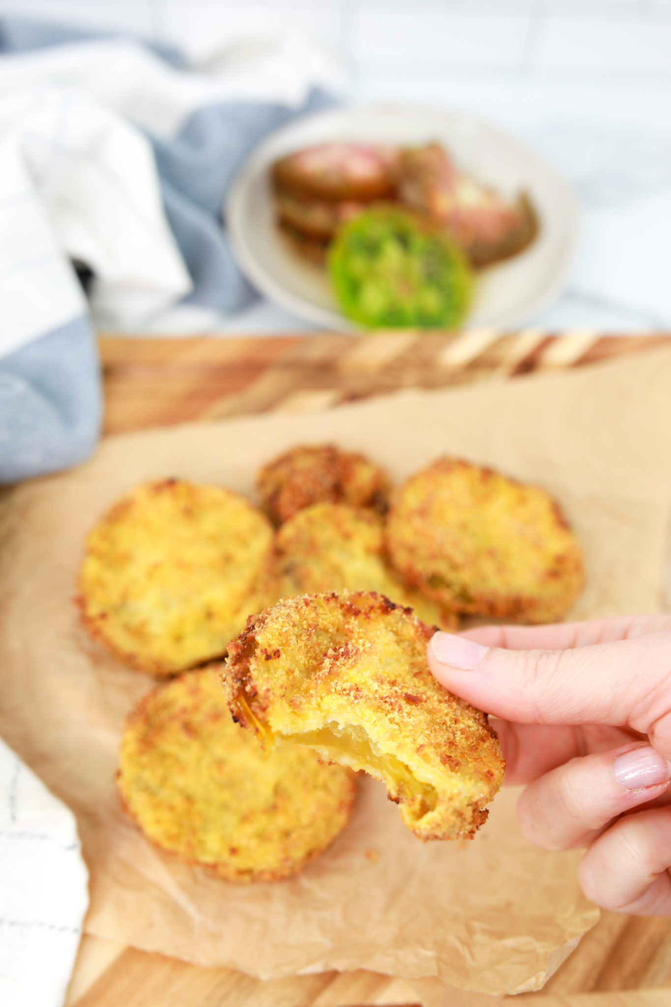 Air Fryer Fried Green Tomatoes Fork To Spoon