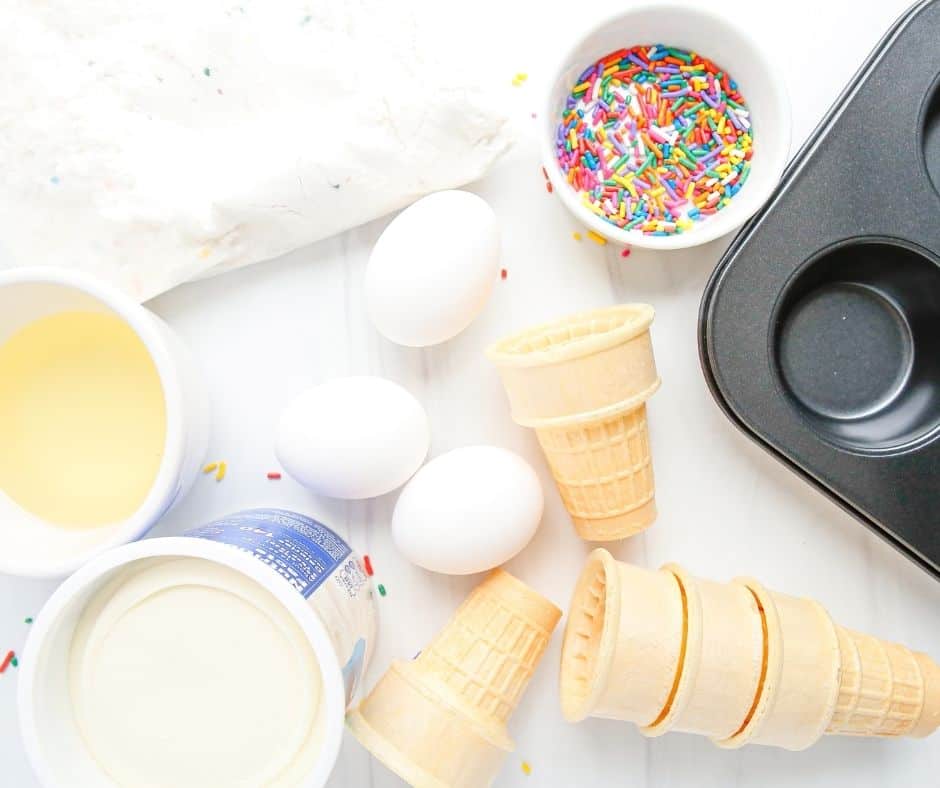 Ingredients Needed For Air Fryer Ice Cream Cone Cupcakes