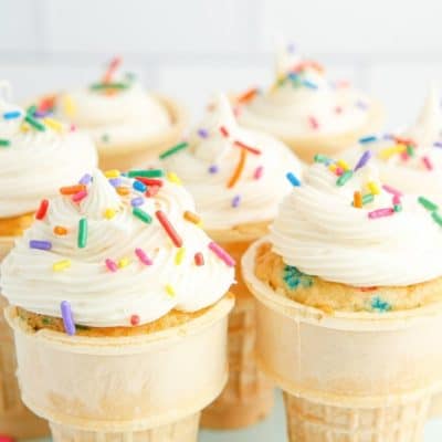 Air Fryer Ice Cream Cone Cupcakes