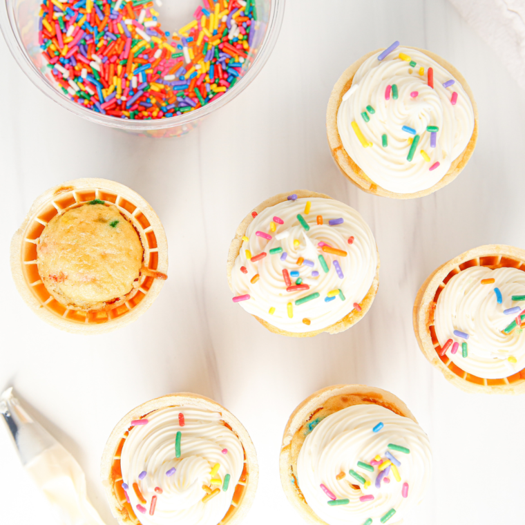 Air Fryer Ice Cream Cone Cupcakes