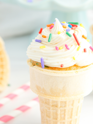 Air Fryer Ice Cream Cone Cupcakes